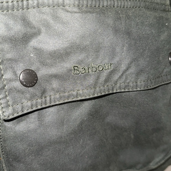Barbour Beadnell Waxed Cotton Jacket Original Barbour Tartan Flannel Lining SZ12 - Picture 6 of 11